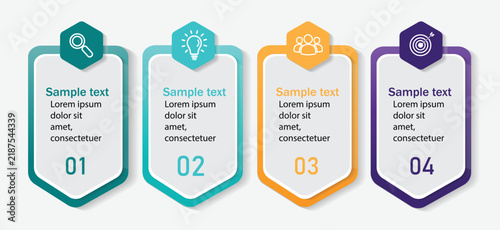 Business infographic template with 4 options .