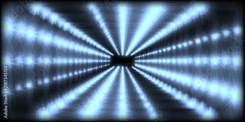 Abstract disco background of glowing neon LED lights motion. Disco light wall, vibrant dance party illumination, DJ music background, nightclub event VJ loop. Glittering festive concert stage. 4K loop