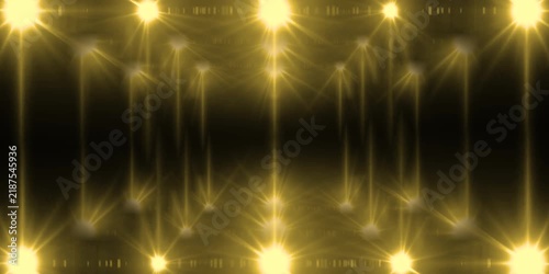 Flashing golden LED lights party background. Glowing disco video wall animation. Full HD and looping warm glittering gold LEDs motion background. 