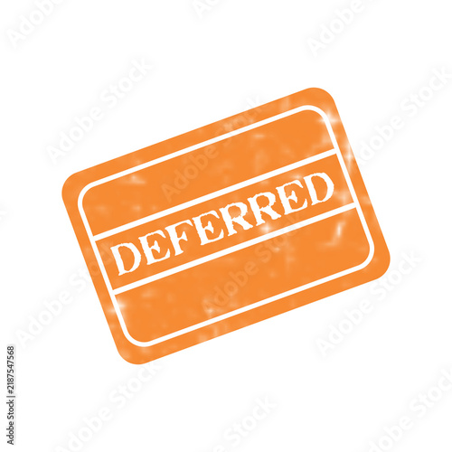 Fototapeta Orange deferred stamp isolated on a simple flat surface used for business documents and paperwork processing