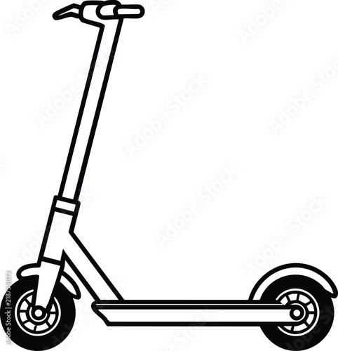 Electric Scooter Side View Illustration
