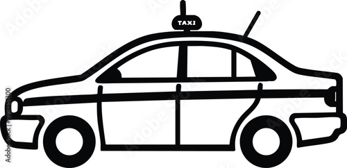 Side View of a Taxi Car