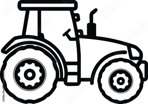 Outline of a Tractor in Profile View