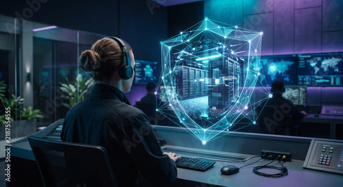 Artificial Intelligence Cybersecurity Digital Protection Concept