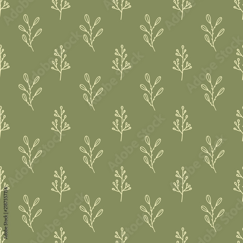 Foto Seamless floral pattern paper with hand-drawn, aesthetically pleasing plants on