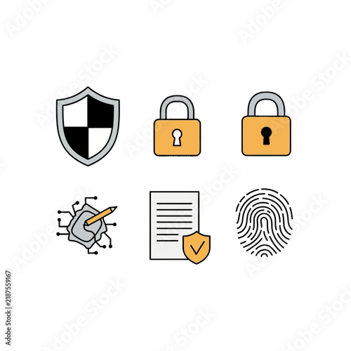 Set of Cybersecurity and Data Protection Icons