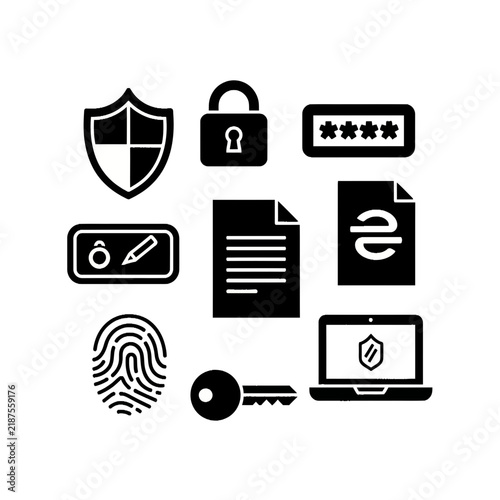 Set of Cybersecurity and Data Protection Icons