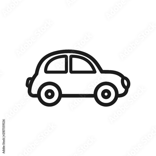 Small Car Outline Icon, Isolated on Transparent Background