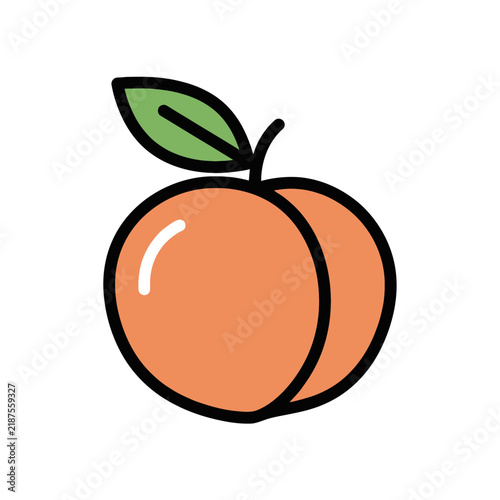 Simple Minimalist Peach Fruit Icon Illustration