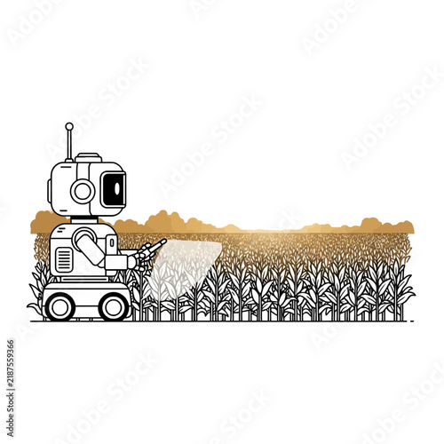 Smart Farming Robot Tending to Corn Field