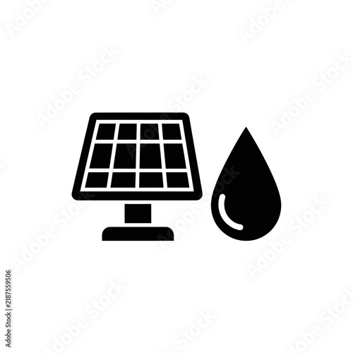 Solar Panel and Water Drop Icon