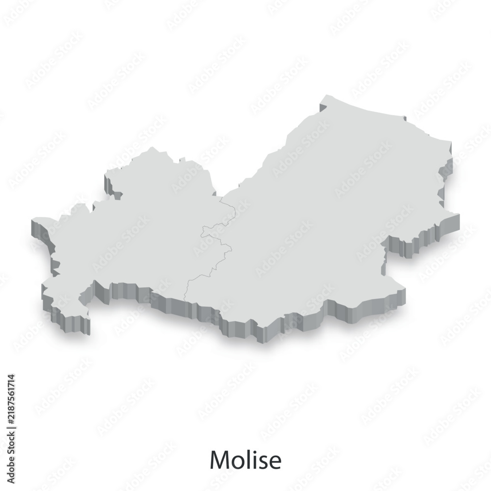 Fototapeta premium 3D Map of Molise, Italy - Region Geographic Illustration