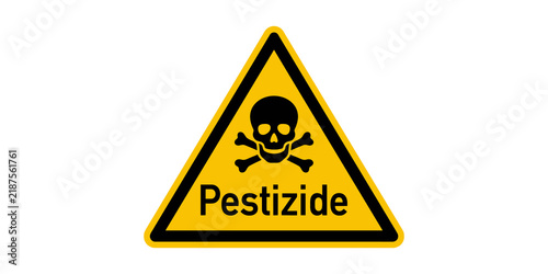Fotografie Pestizide warning sign with skull symbol for chemical hazard alerts