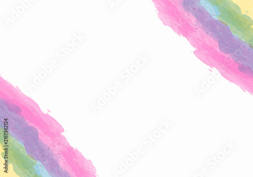Abstract Pastel Rainbow Watercolor Splash Frame Background
