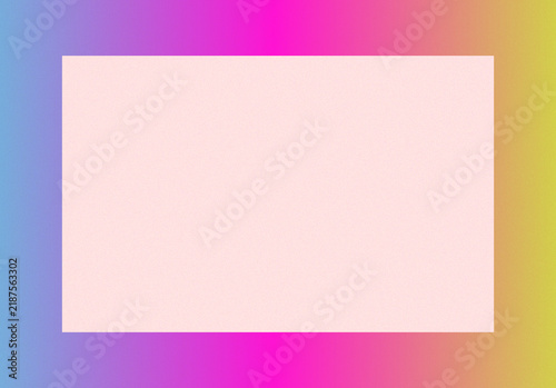 Abstract Pink Gradient Rectangle Frame with Holographic Border