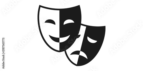 Принти на полотні Comedy and tragedy theater masks icon representing acting performance and dramatic arts for creative industry branding