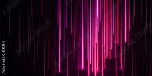 Abstract background with vertical neon pink and purple light streaks falling downwards, creating a futuristic and dynamic visual effect.