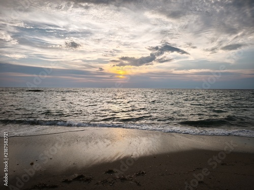 Bild auf Leinwand sunset on the beach