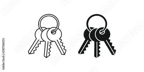 Key Ring Icon Set Vector Illustration Design For Security And Access Control Branding