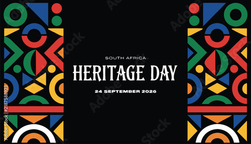 Fotografie Colorful geometric pattern design celebrating South Africa heritage day cultural