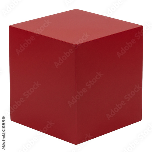 Konstfotografi Solid Red Geometric Cube Object
