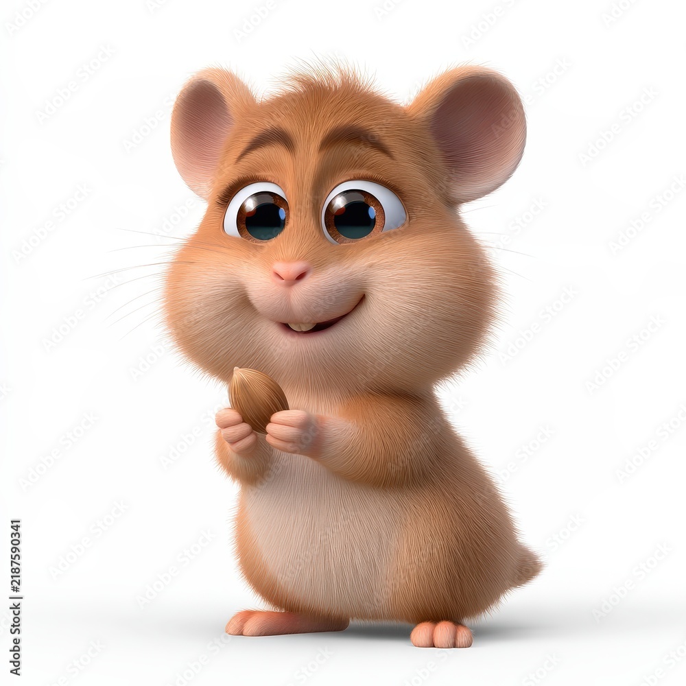 Fototapeta premium Animated Cheetah Character Holding a Cone of Candy in a White Room