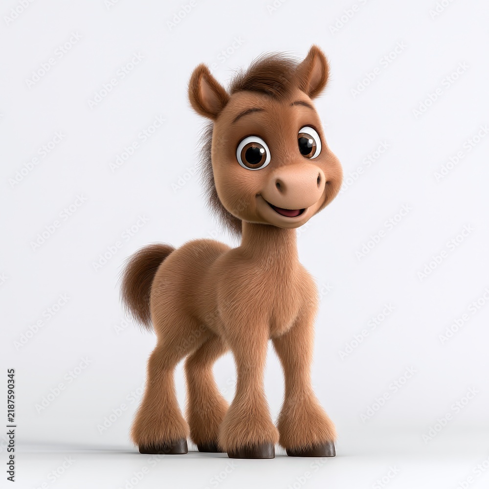 Fototapeta premium Animated Horse Character Standing in a Studio