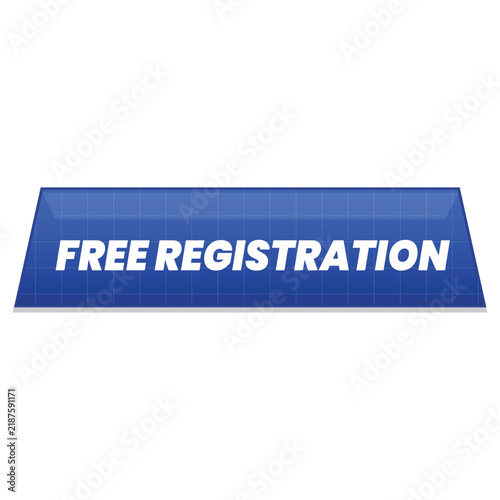  Blue Grid Pattern Trapezoid Free Registration Web Button Vector