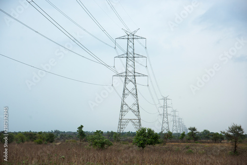 High voltage electric tower, India.