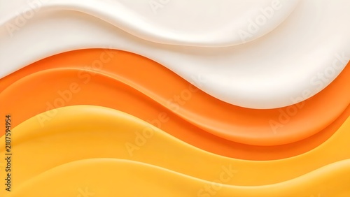Minimalist Abstract Halloween Wave Background with Warm White Orange and Golden Yellow Liquid Gradients Isolated on White Background Vector