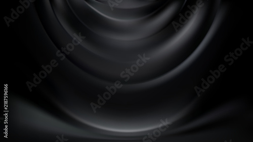 Abstract black silk background. Smooth, flowing folds