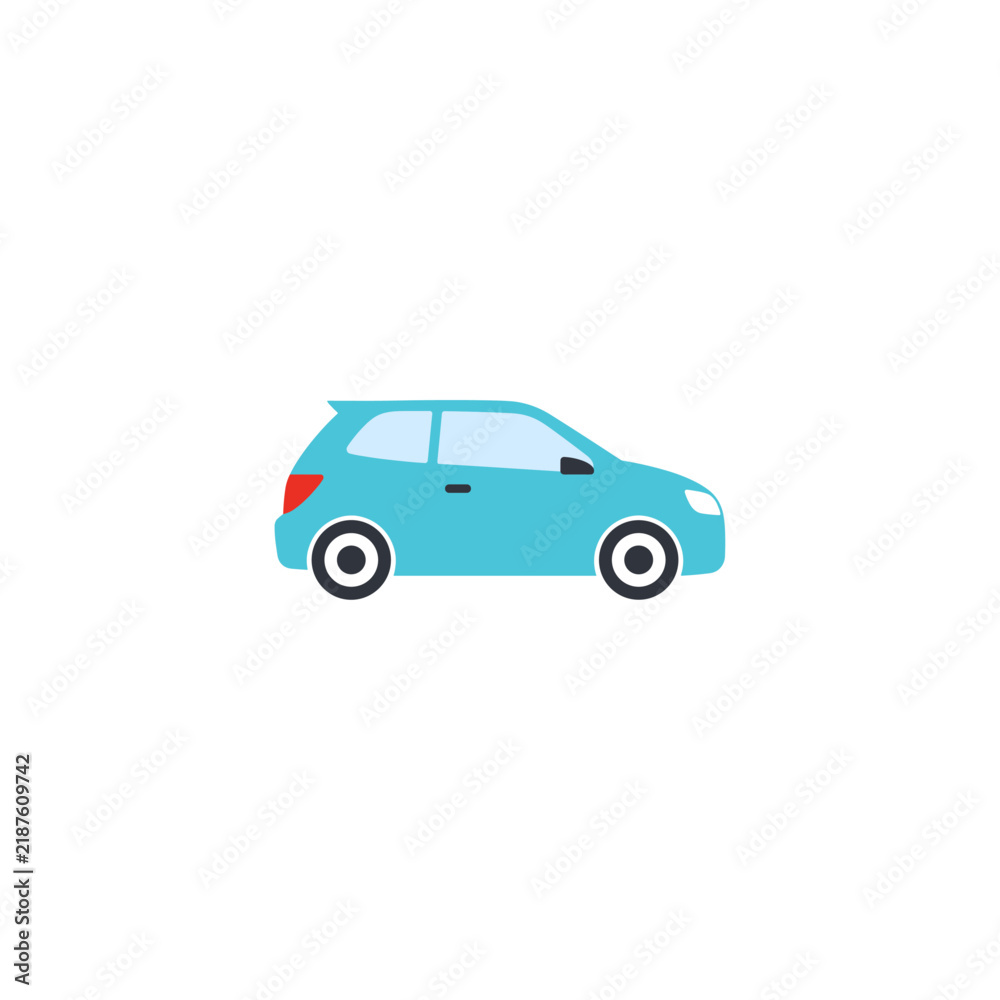 Obraz premium Hatchback car icon flat vector design
