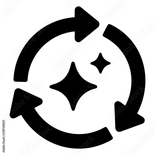 Obraz na płótnie Refresh sync cycle sparkle magic clean process vector icon