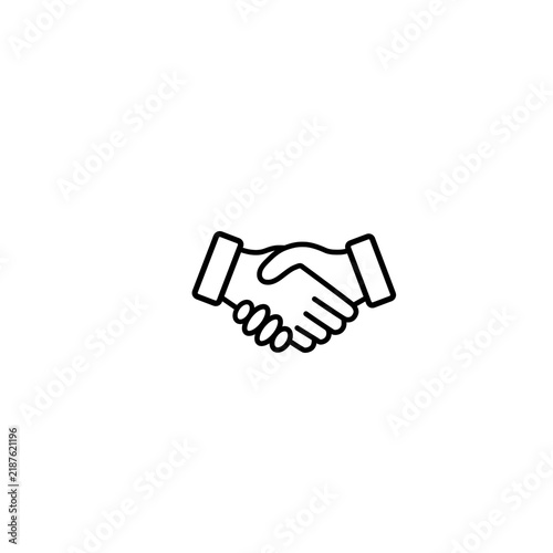 Bild auf Leinwand Handshake business agreement line art icon vector illustration