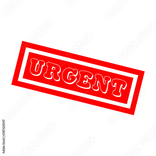 Bright red urgent rubber stamp seal with bold text for important business documents and office paperwork