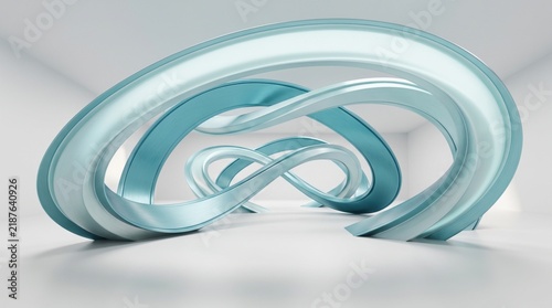 Ethereal swirls of turquoise and white create a captivating abstract sculpture with a sense of flowing movement