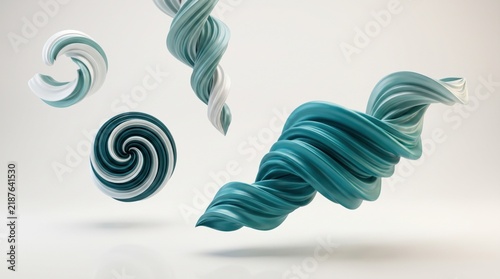 Ethereal swirls a modern abstract composition of blue and teal fluid forms in space