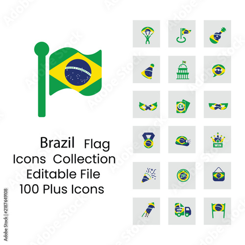 Brazil flag icons in different styles