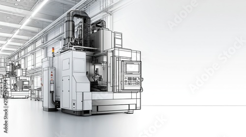 Industrial CNC Machine in Factory Setting