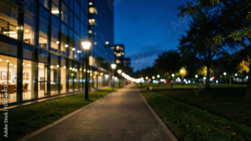 Urban Night Glow with Defocused Sodium Lights and Luminous Sky