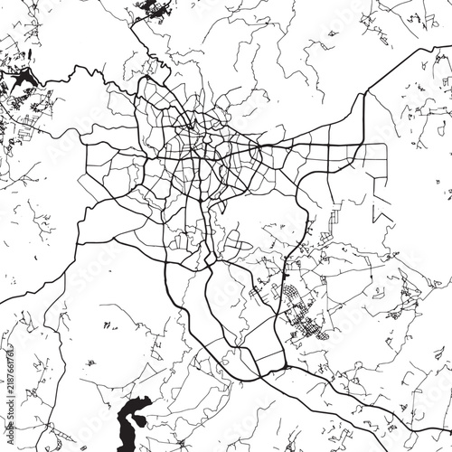 Addis Ababa City Skyline Vector Illustration Featuring Ethiopia Famous Landmarks And Architecture Cityscape Design