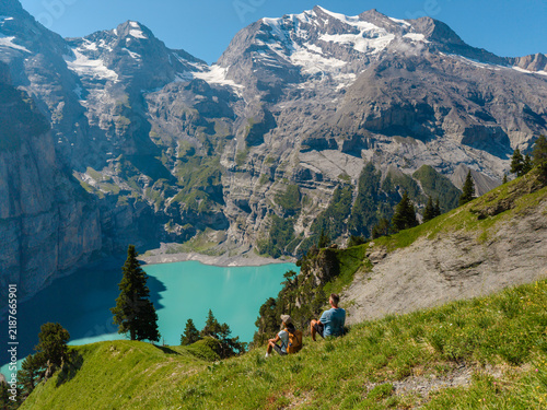Explore breathtaking Oeschinensee in Switzerland with stunning mountain views