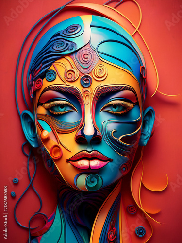 face of a woman with painted face