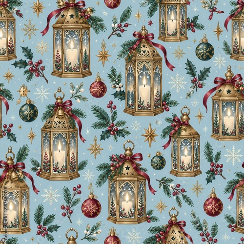 Festive Lanterns and Ornaments Pattern