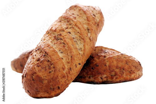 Foto Whole grain baguette bread loaves, artisan bakery transparent PNG