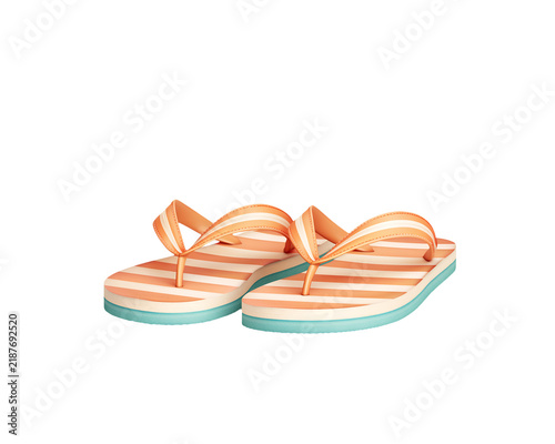 a stripped flip flops