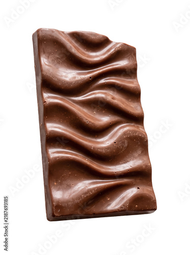 Premium Chocolate Bar with Rippled Surface and Rich Cocoa Texture on Transparent Background
