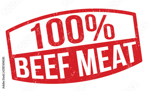 100% beef meat vintage rubber stamp