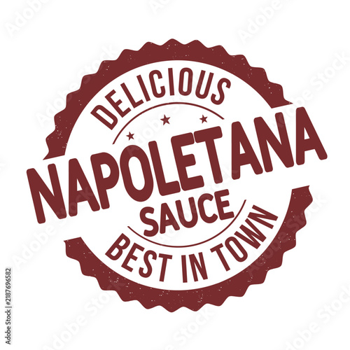 Napoletana sauce vintage round rubber stamp