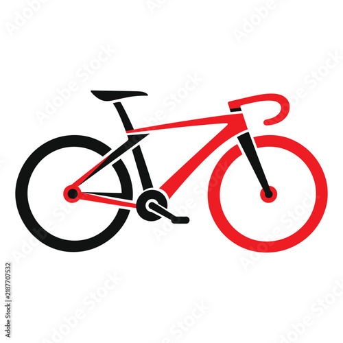 Minimalist Black and Red Bicycle Logo